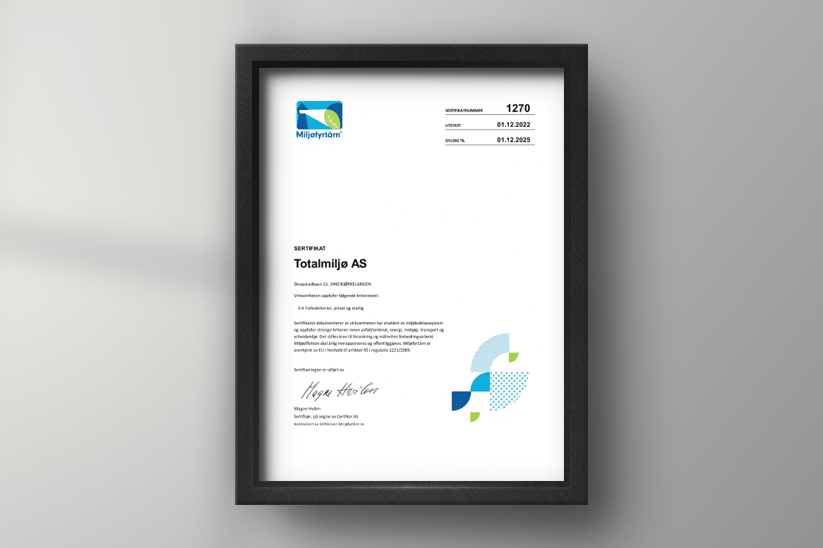 miljofyrtarn sertifisering sertifikat 2